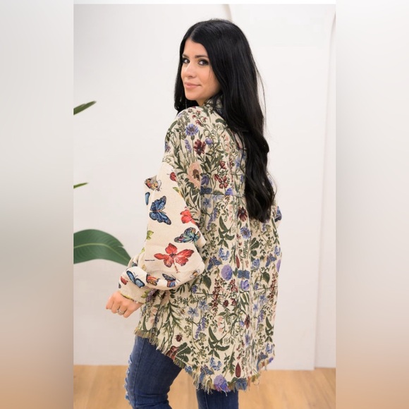 POL magnificent butterfly jacquard shacket NEW - Picture 3 of 9